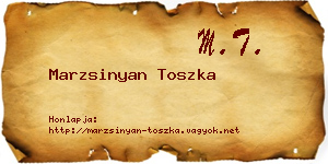 Marzsinyan Toszka névjegykártya
